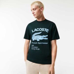 Lacoste Relaxed Fit Crocodile Grønn | 5274-BCQLI