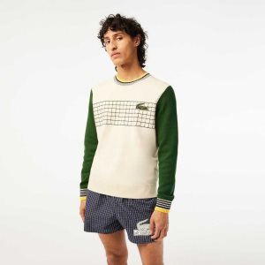 Lacoste Relaxed Fit Organic Bomull Hvite Grønn | 1207-GCRBM