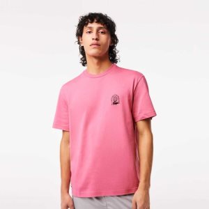 Lacoste Relaxed Fit Organic Bomull Jersey Rosa | 2086-XYPBW