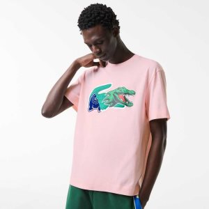 Lacoste Relaxed Fit Oversized Crocodile Lyse Rosa | 1976-PWKSX