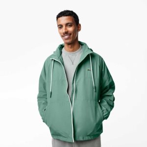 Lacoste Removable Hood Vann-Repellent Khaki Grønn | 2159-UMRZA