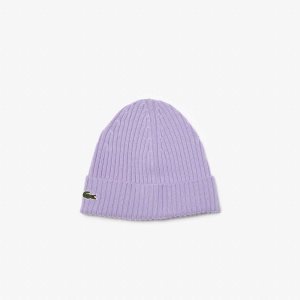 Lacoste Ribbet Ull Beanie Lilla | 1379-NPBDV