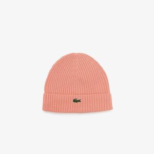 Lacoste Ribbet Ull Beanie Rosa | 0315-PFHTB