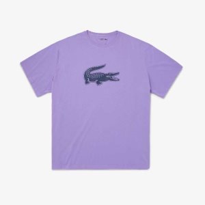 Lacoste SPORT Big Fit Pustende Logo Lilla Marineblå Blå | 2309-XOJRI