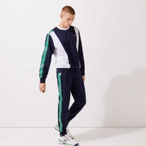 Lacoste SPORT Branded Bands Tracksuit Marineblå Blå Hvite Grønn | 1685-VQBPU