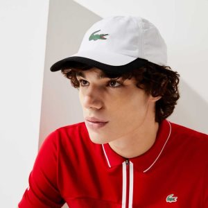 Lacoste SPORT Contrast Border Lette Hvite Svarte | 1927-EVQNB