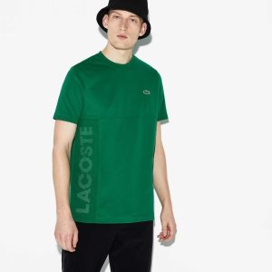 Lacoste SPORT Crew Neck Lettered Ultra Light Bomull Grønn Hvite | 4532-QBELA