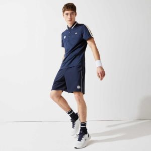 Lacoste SPORT French Open Edition Lette Stretch Marineblå Blå Hvite Marineblå Blå | 4830-ULJYG