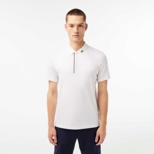 Lacoste SPORT Jersey Golf Hvite Marineblå Blå | 1027-NXQLO