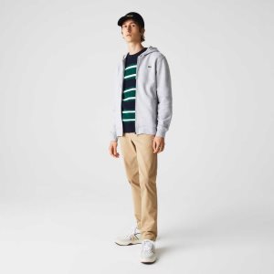 Lacoste SPORT Lette Bi-material Hoodie Grå Lyse Grå | 4675-OWIJY