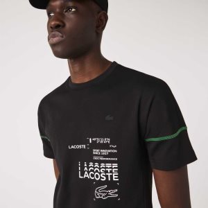 Lacoste SPORT Lettered Technical Bomull Svarte Hvite | 7028-MNZJX