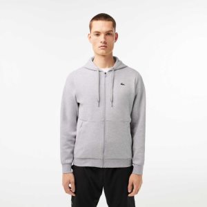 Lacoste SPORT Mesh Panels Hoodie Grå Lyse Grå | 9687-JFCNM