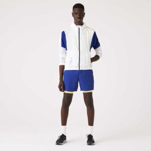 Lacoste SPORT Packable Nylon Zip Hvite Blå Gul Svarte | 4059-HKLMY