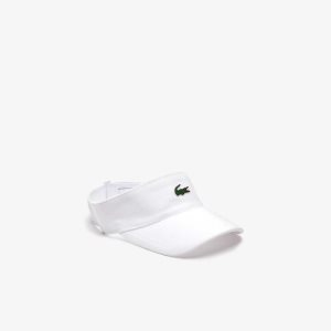 Lacoste SPORT Pique And Fleece Tennis Visor Hvite | 3572-CKFJE