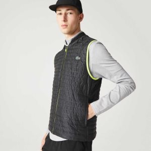 Lacoste SPORT Polstret Reversible Vest Gul Svarte | 6824-WPIHA