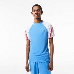 Lacoste SPORT Regular Fit Logo Stripe Blå Hvite | 9607-FULHA