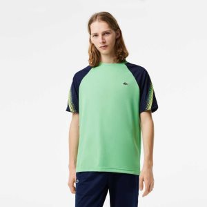 Lacoste SPORT Regular Fit Logo Stripe Grønn Marineblå Blå | 5296-CXHSQ