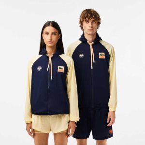 Lacoste SPORT Roland Garros Edition Zip Marineblå Blå Gul | 1738-INGFD