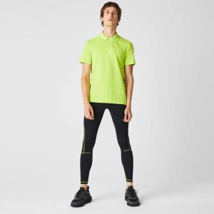 Lacoste SPORT Thermal Leggings Svarte Gul | 6439-NRZXF