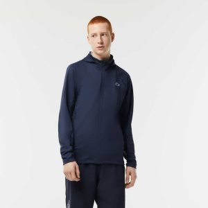 Lacoste SPORT Zipped High-Neck Hette Blå | 3548-PWCHG