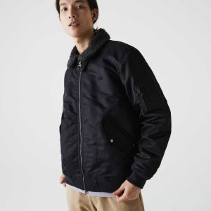 Lacoste Sherpa Collar Polstret Bomber Mørke Grå Marineblå Blå | 0963-LCKMD