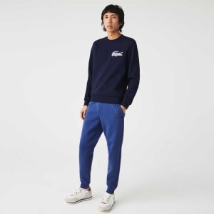 Lacoste Slim Fit Heathered Bomull Blend Tracksuit Blå | 5748-GPTFZ