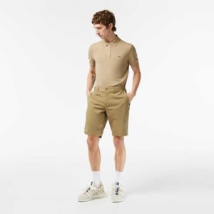 Lacoste Slim Fit Stretch Bomull Bermuda Beige | 3269-YKNXD