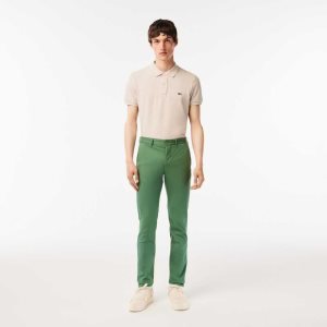 Lacoste Slim Fit Stretch Bomull Khaki Grønn | 5061-CVNBA