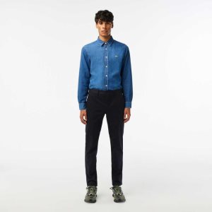 Lacoste Slim Fit Stretch Bomull Marineblå Blå | 4695-INRAH