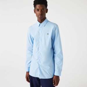 Lacoste Slim Fit Stretch Bomull Poplin Blå | 3785-IZDBW