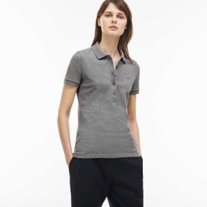 Lacoste Slim Fit Stretch Mini Bomull Pique Grå | 5670-VKLZF