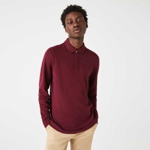 Lacoste Smart Paris long sleeve stretch cotton Burgunder | 8375-CDKIU