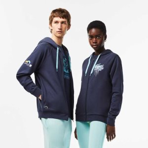 Lacoste Sports Miami Open Edition Hoodie Blå | 0874-PVZYS