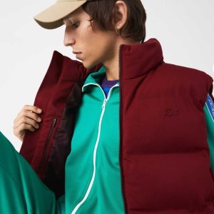 Lacoste Stowable Hood Vest Burgunder | 1037-EXCRH