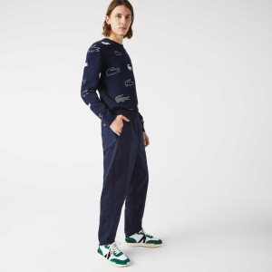 Lacoste Stretch Bomull Jogging Marineblå Blå | 5329-RASDY