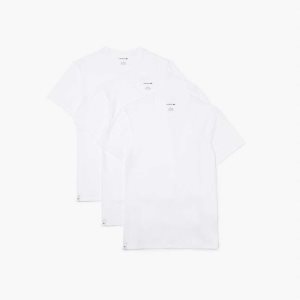 Lacoste T-Shirt 3-Pack Hvite | 9476-LKPUC