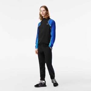 Lacoste Tennis High-Neck Jogger Set Svarte Blå Gul | 9857-VQPGW