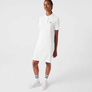 Lacoste Trumpet Sleeve Pique Polo Hvite | 3579-NELUA