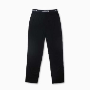 Lacoste Ultra-Soft Bomull Jersey Pajama Bottoms Svarte | 0925-NGMVW