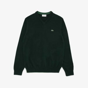 Lacoste V-neck Bomull Grønn | 4297-JXLNW