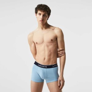 Lacoste Vanlige Bokser Brief 3-Pack Blå Grå | 7238-PJNZG