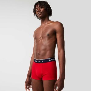 Lacoste Vanlige Bokser Brief 3-Pack Marineblå Blå Rød Marineblå Blå | 4108-NPXYW