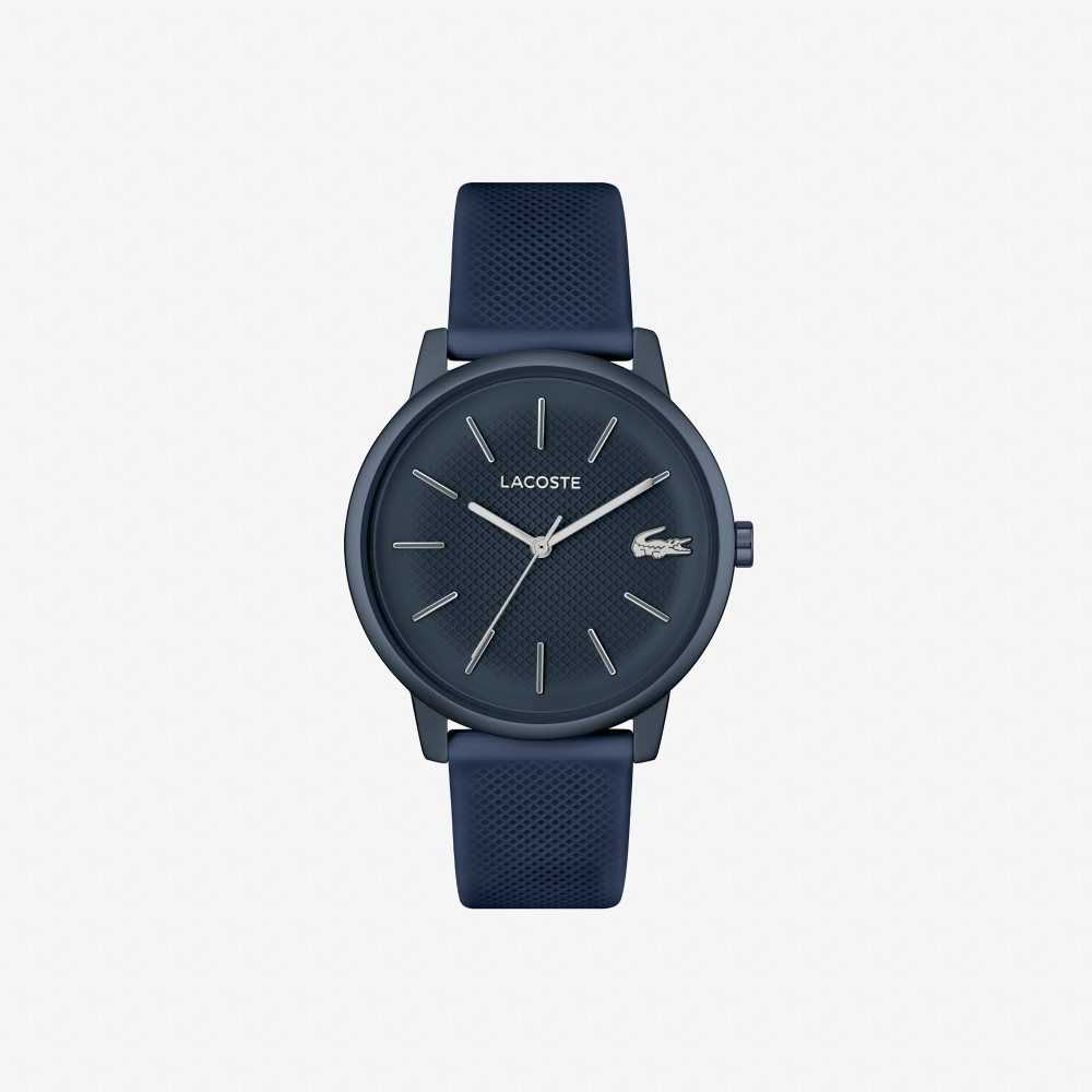 Lacoste 12.12 Move 3 Hands Navy Silikon Blå | 5261-VQBRO