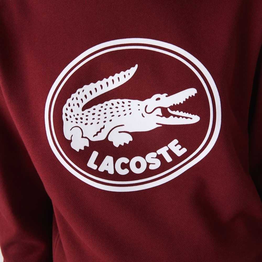 Lacoste 3D Logo Organic Bomull Fleece Burgunder | 9167-CEMOA