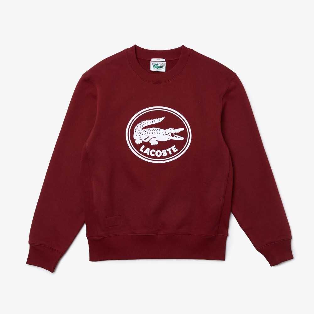 Lacoste 3D Logo Organic Bomull Fleece Burgunder | 9167-CEMOA