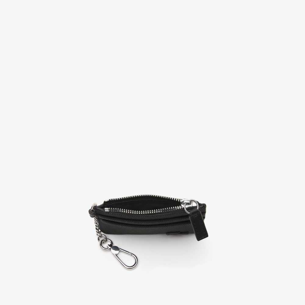 Lacoste 4 Slot Zipped Card Holder Svarte | 7609-DPOFR