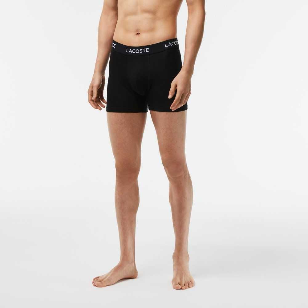 Lacoste 5-Pack Logo Liv Boxers Svarte | 1409-SIMPW