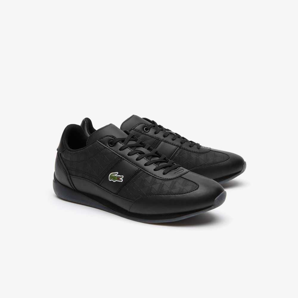 Lacoste Angular Lær Svarte Svarte | 2891-ZPFSW