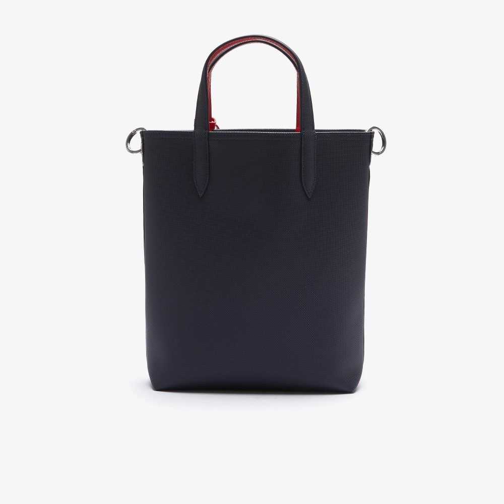 Lacoste Anna Reversible Coated Canvas Tote Bag Blå Mørke Rød | 1732-FRWHJ