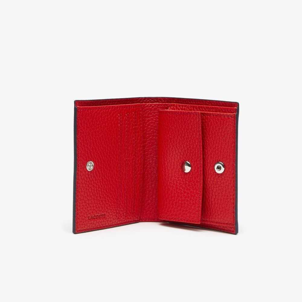 Lacoste Anna Small Snap Folding Wallet Blå Mørke Rød | 1497-YEDJH